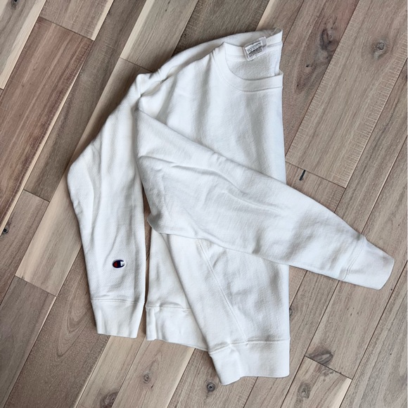 Champion Women's Reverse Weave Crewneck Pullover Sweater White Size M - Picture 4 of 6